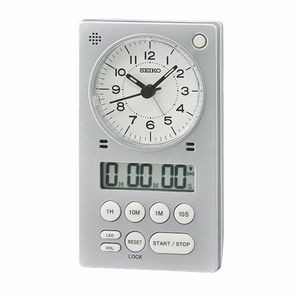 Seiko QHE190S Desk Alarm Clock - Silver