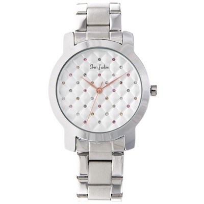 Cheri J'adore Crystal Quilted Ladies Watch - White
