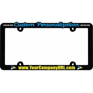 Black Plastic License Plate Frame w/Raised Imprint
