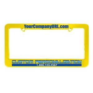 Yellow Silkscreen Plastic License Plate Frame