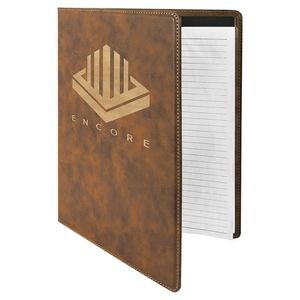 Portfolio with Notepad, Rustic Faux Leather, 9 1/2" x 12"