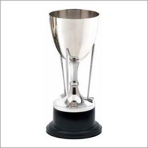 Nickel Plated Golf Cup Award 11"H