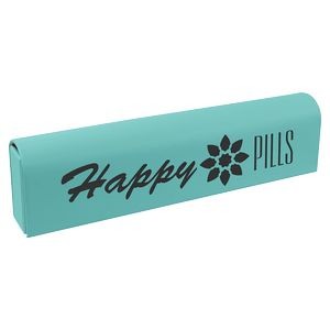 Faux Leather Pill Box, Teal, 9 3/4" x 2 1/2"