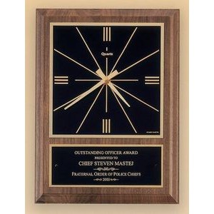 American Walnut Vertical Wall Clock with Square Face 9 x 12"