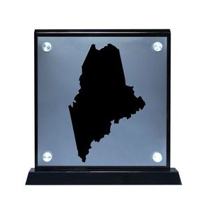 Floating Maine Map Shape Award