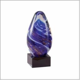 Blue Sphere Art Glass Award 6 1/4