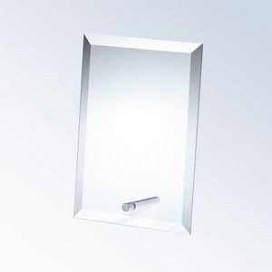 Beveled Vertical Rectangle Jade Glass Award w/Aluminum Pole, 7"H X 5"W