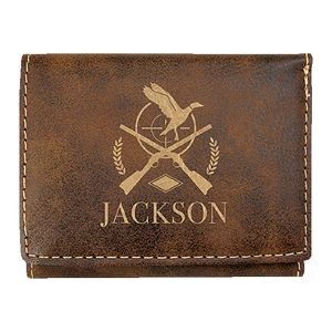 Trifold Wallet, Rustic Faux Leather