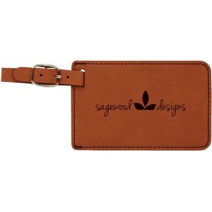 Luggage Tag, Rawhide Faux Leather, 4 1/4