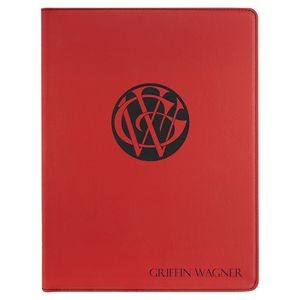 Portfolio with Notepad, Red Faux Leather, 9 1/2" x 12"