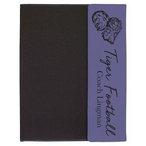 Black Canvas Portfolio / Purple Faux Leather with Notepad, 9 1/2" x 12"
