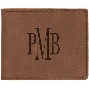 Wallet, Dark Brown Faux Leather, 4 1/2" x 3 1/2"
