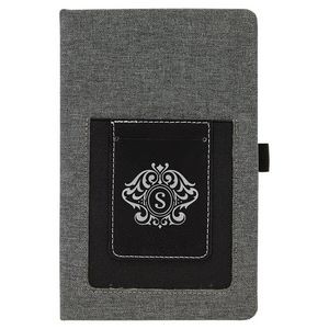Gray Canvas Journal with Cell/Card Slot