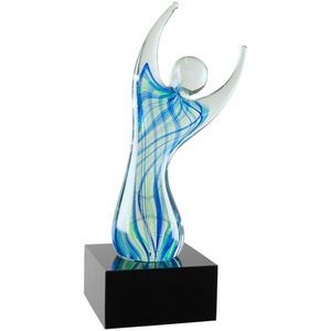 Victory Dance Art Glass Award 9"H