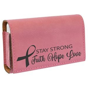 Faux Leather Pill Box, Pink, 4 3/4" x 3 1/8"