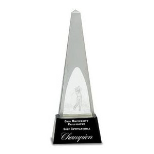 Golf Spire Crystal Award 10 1/4"H