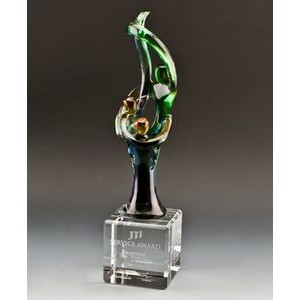 Teamwork Art Glass Award 14 1/4"H