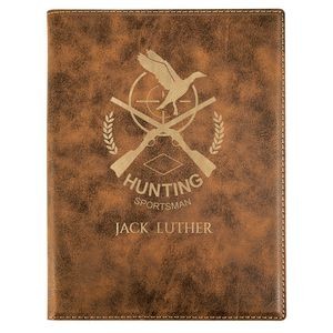 Portfolio with Notepad, Rustic Faux Leather, 7" x 9"