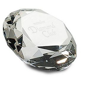 Crystal Diamond Paperweight, 2 1/2
