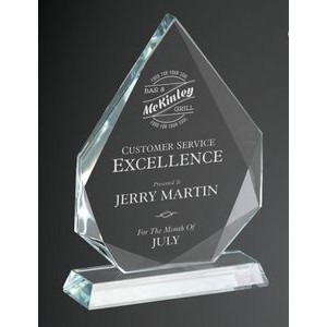 Radiant Diamond Glass Award, 6 1/2"H