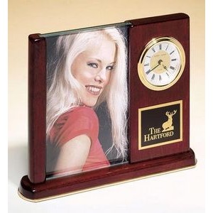 Rosewood Picture Frame Clock 8 1/2" W x 6 3/4" H