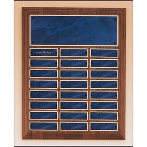 Walnut Perpetual Plaque, 12 x 15", 24 Sapphire Marble Plates