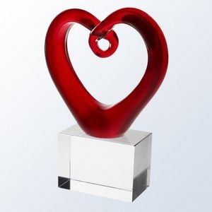 Heart of Life Art Glass Award 6"H
