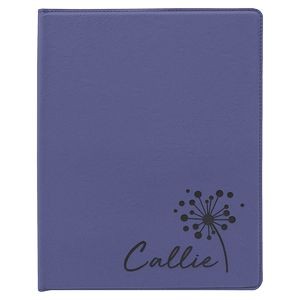 Portfolio with Notepad, Purple Faux Leather, 9 1/2" x 12"