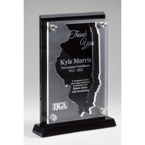 Floating Illinois Map Shape Award