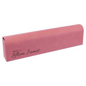 Faux Leather Pill Box, Pink, 9 3/4" x 2 1/2"