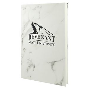 White Marble Faux Leather Journal, 5 1/4" x 8 1/4"