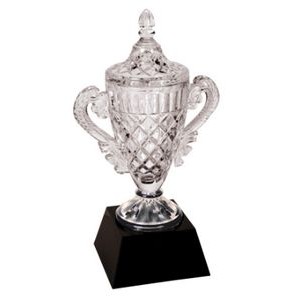 Crystal Lidded Cup Trophy, 14"H