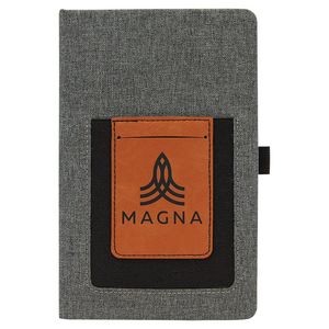 Gray Canvas Journal with Cell/Card Slot