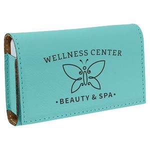 Faux Leather Pill Box, Teal, 4 3/4" x 3 1/8"