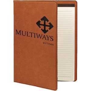 Portfolio with Notepad, Rawhide Faux Leather, 9 1/2" x 12"