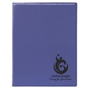 Portfolio with Notepad, Purple Faux Leather, 7" x 9"