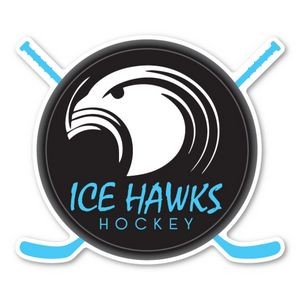 Hockey Puck Sticks Magnet - 4" x 3.40" - 30 mil - Outdoor Safe