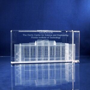 Beveled Edge Optical Crystal Tower Award (4"x4"x8")