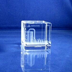 2 3/8" Beveled Edge Optical Crystal Cube Award