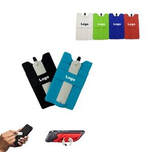 Multifunction Silicone Cellphone Wallet w/Stylus Stand