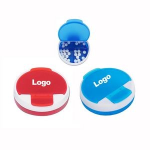 4 Compartments Round Pill Case Container Medical Travel Organizer Pill Box