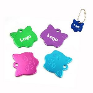 Cat Face Aluminum Pet ID Tags For Dog And Cat