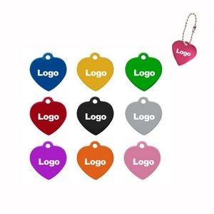 Pet ID Tag Key Chain shaped like a Heart