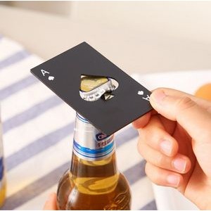 Poker Themed Credit Card Size Stainless Steel Bottle Opener
