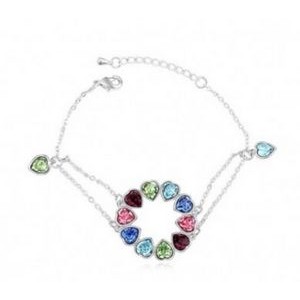 Multicolor Crystal Flower Bracelet