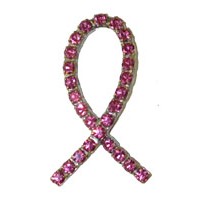 Breast Cancer Awareness Sparkle Ribbon Pin