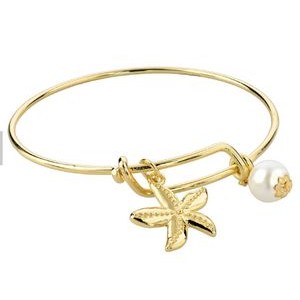 Gold Slider bracelet Whale charm