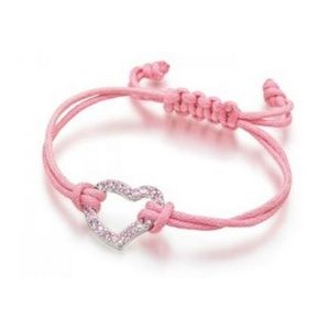 Pink Heart Slider Bracelet