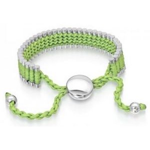 Lime Green Woven Slider Bracelet