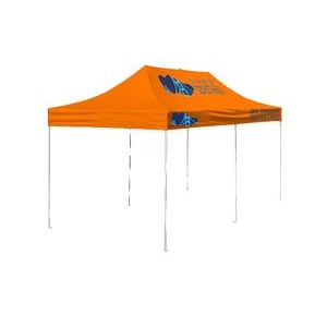 10'x20' V4 Aluminum Frame Pop Up Tent With Front Peak & Valance Printed Top